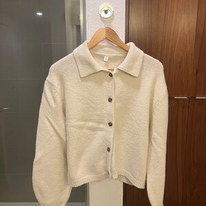 Elegant Cream Women's Teddy Sweater